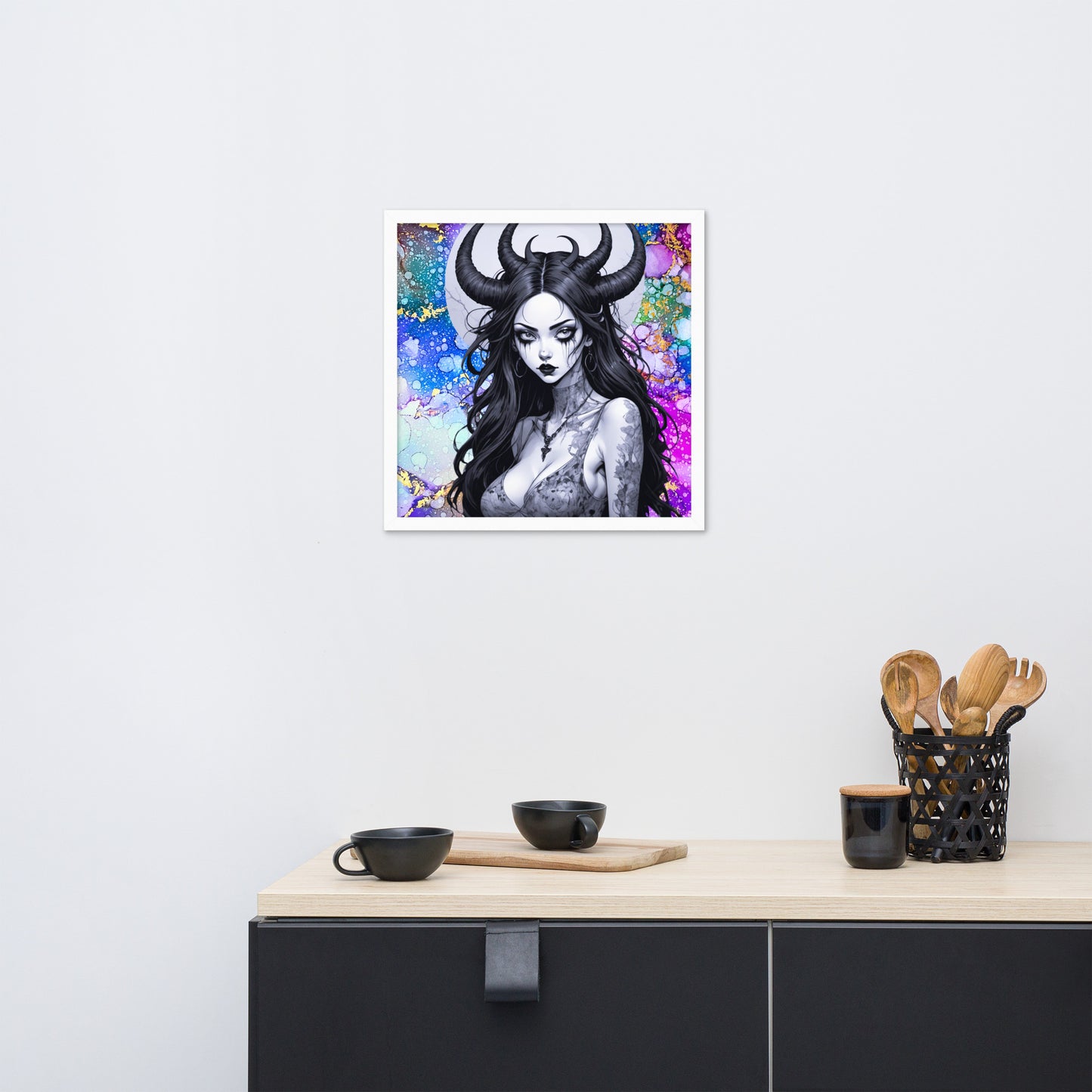 BW Marble V24 Framed Poster