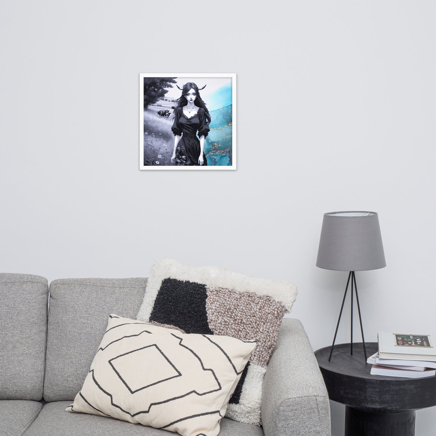 BW Marble V20 Framed Poster