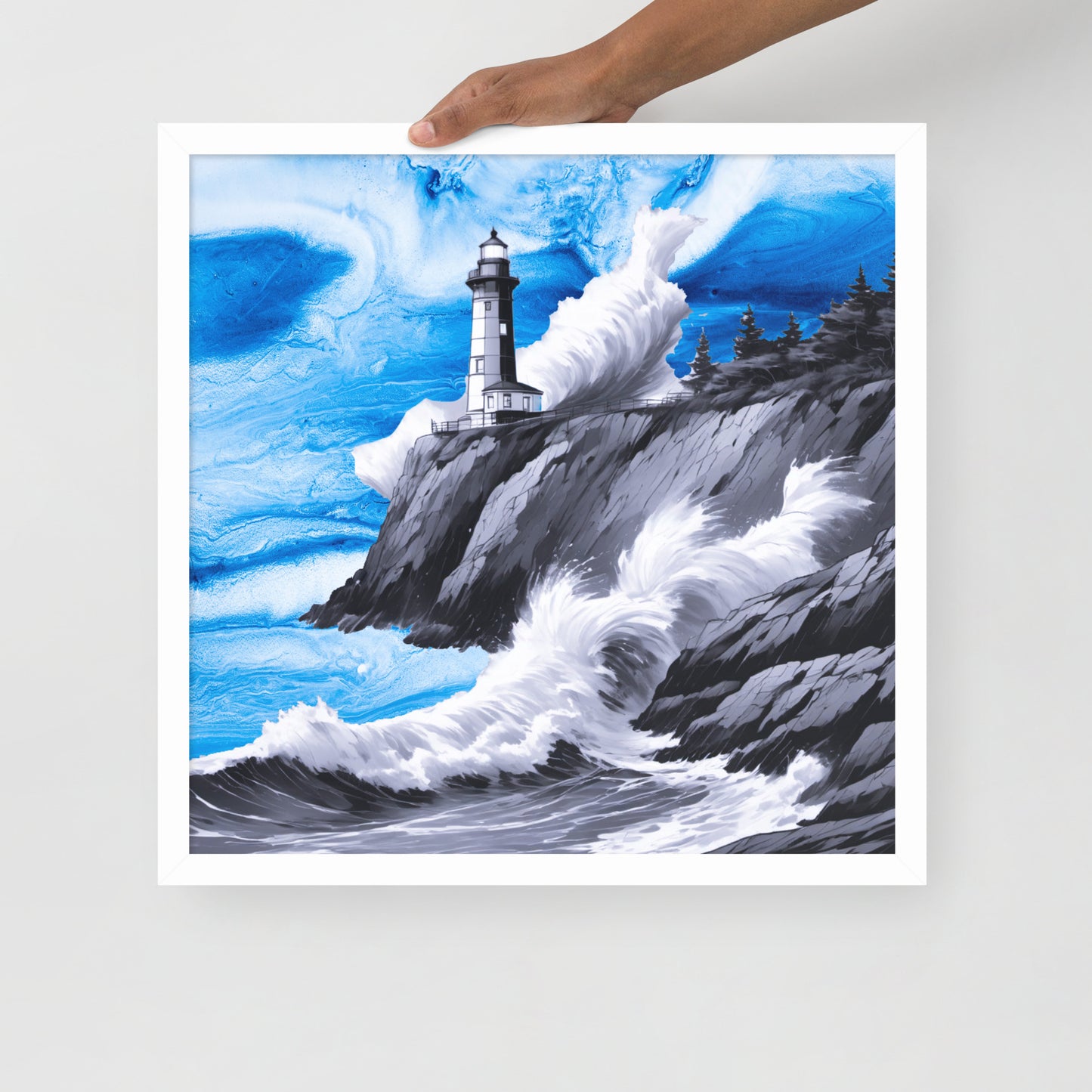 BW Marble V10 Framed Poster