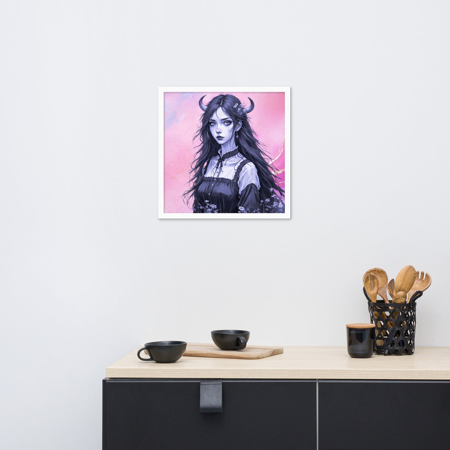 BW Marble V7 Framed Poster