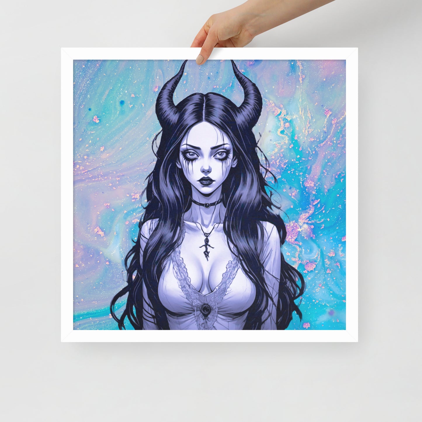 BW Marble V4 Framed Poster