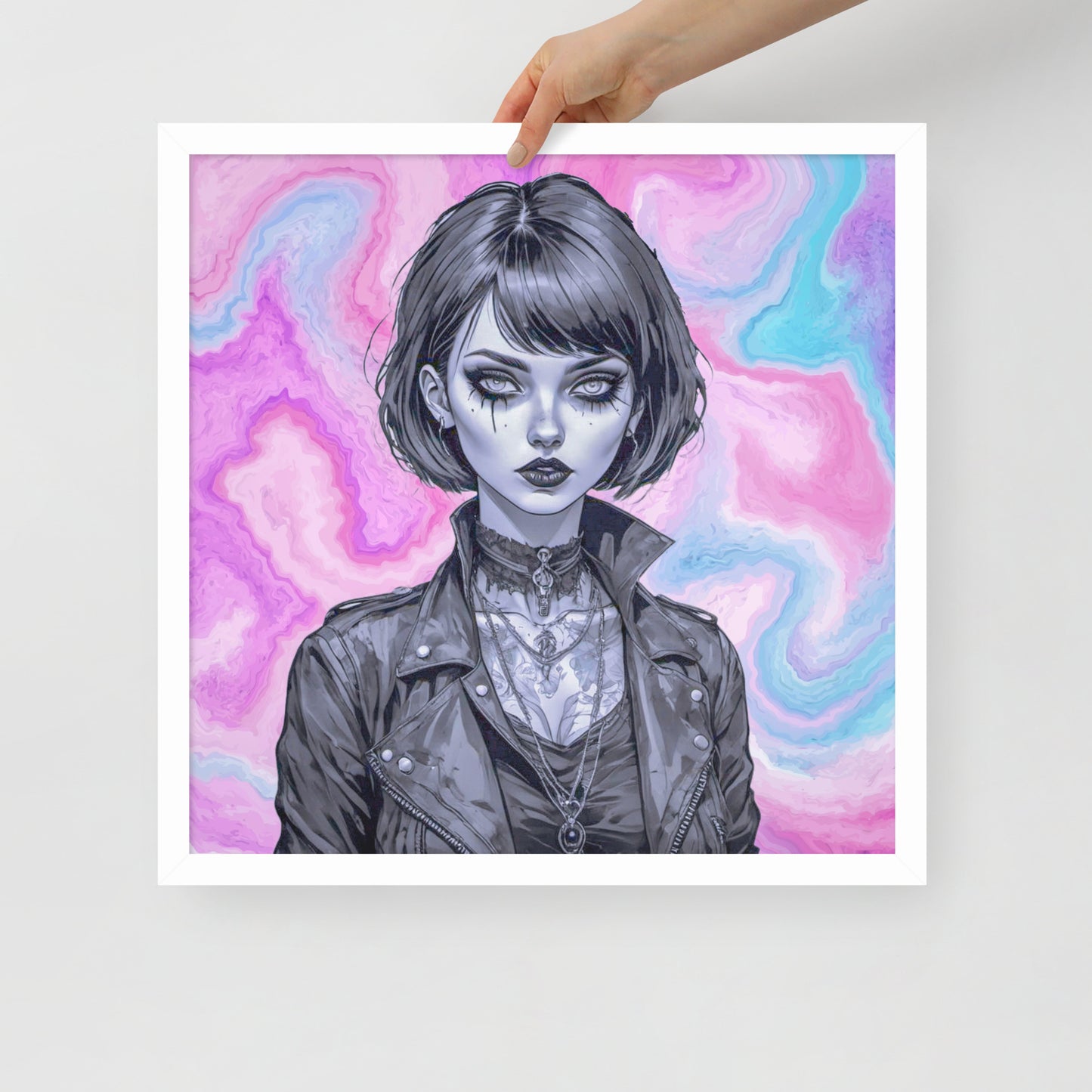 BW Marble V3 Framed Poster