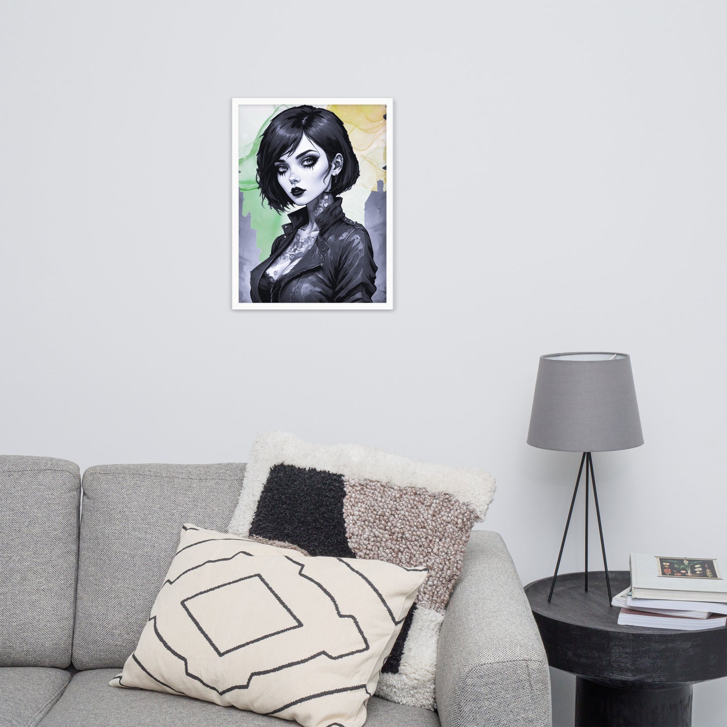 BW Marble V26 Framed Poster