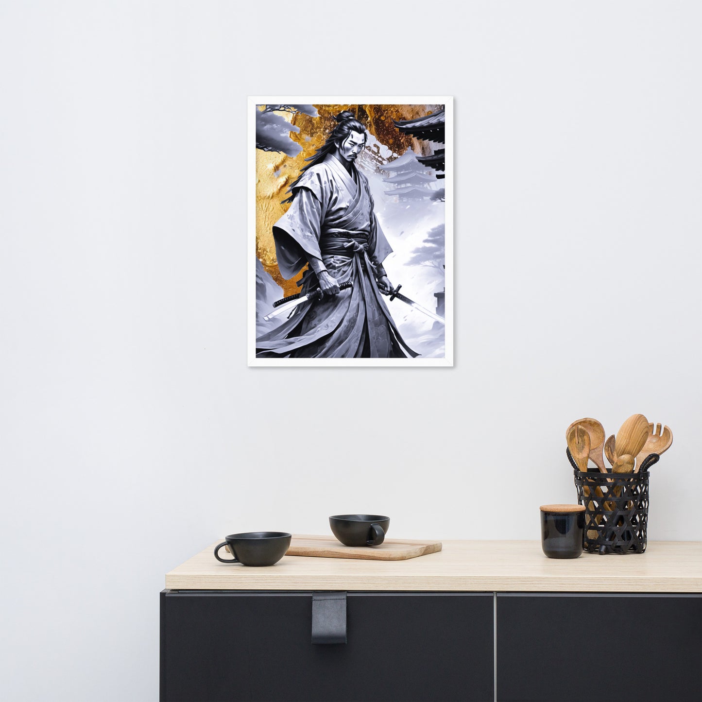 BW Marble V25 Framed Poster