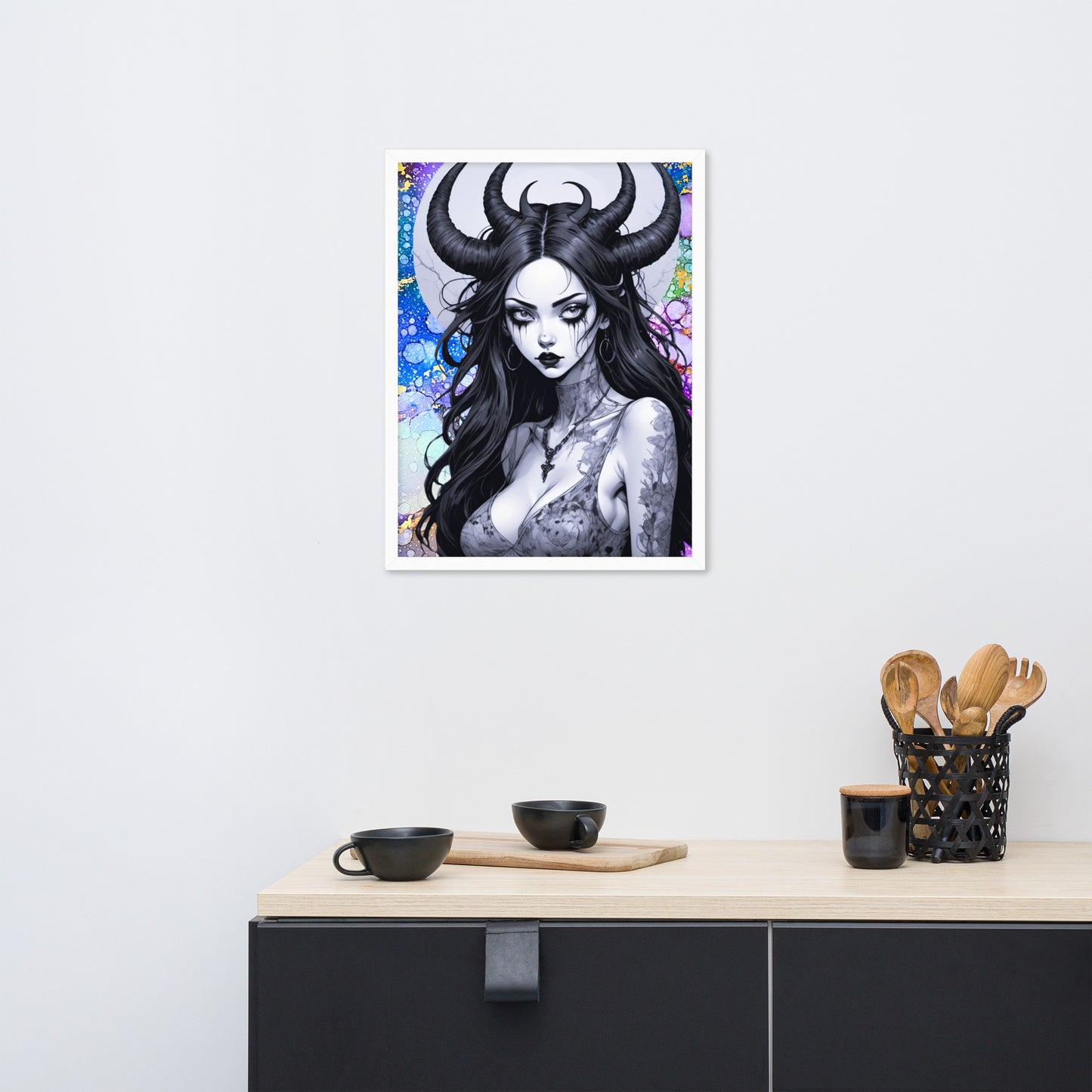 BW Marble V24 Framed Poster