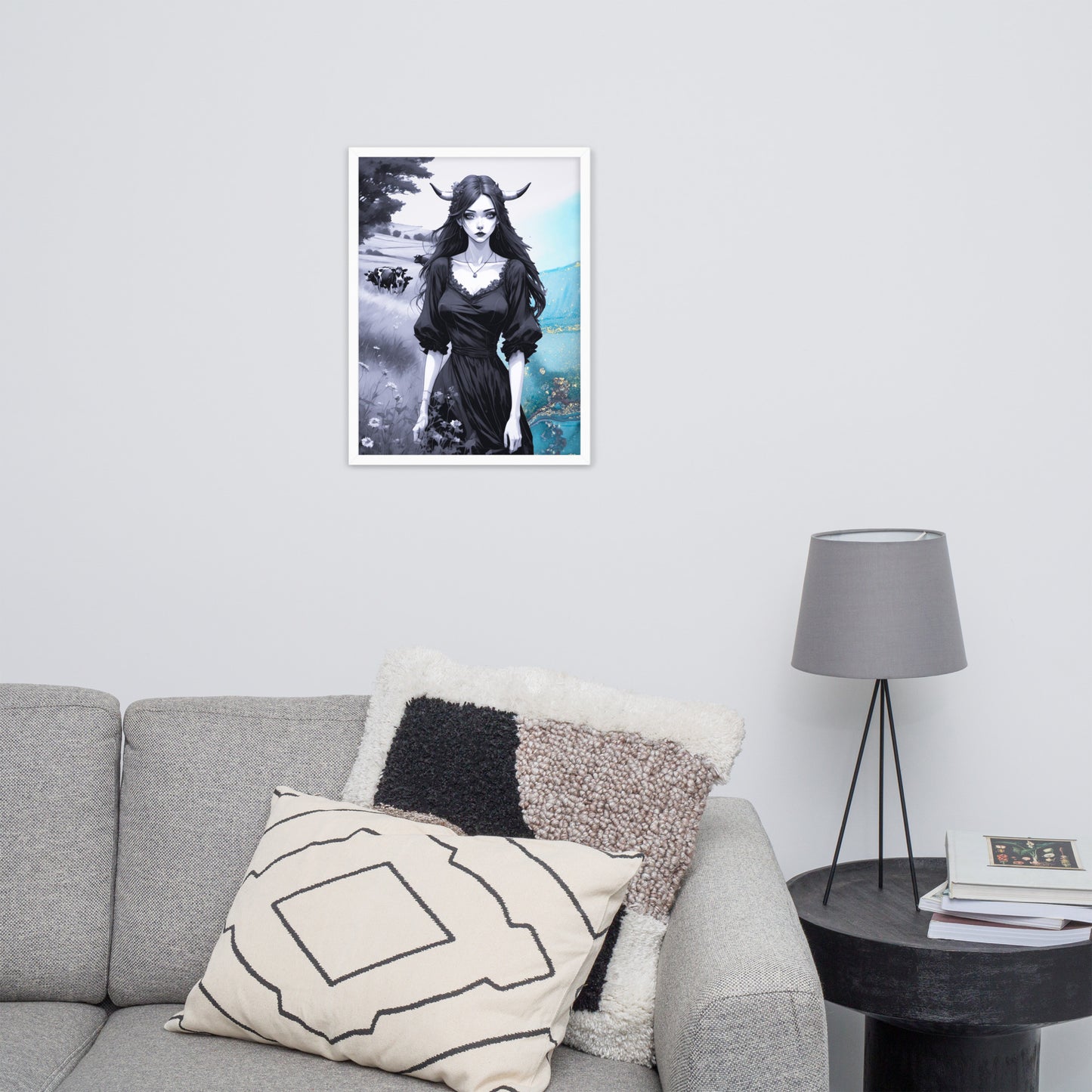 BW Marble V20 Framed Poster