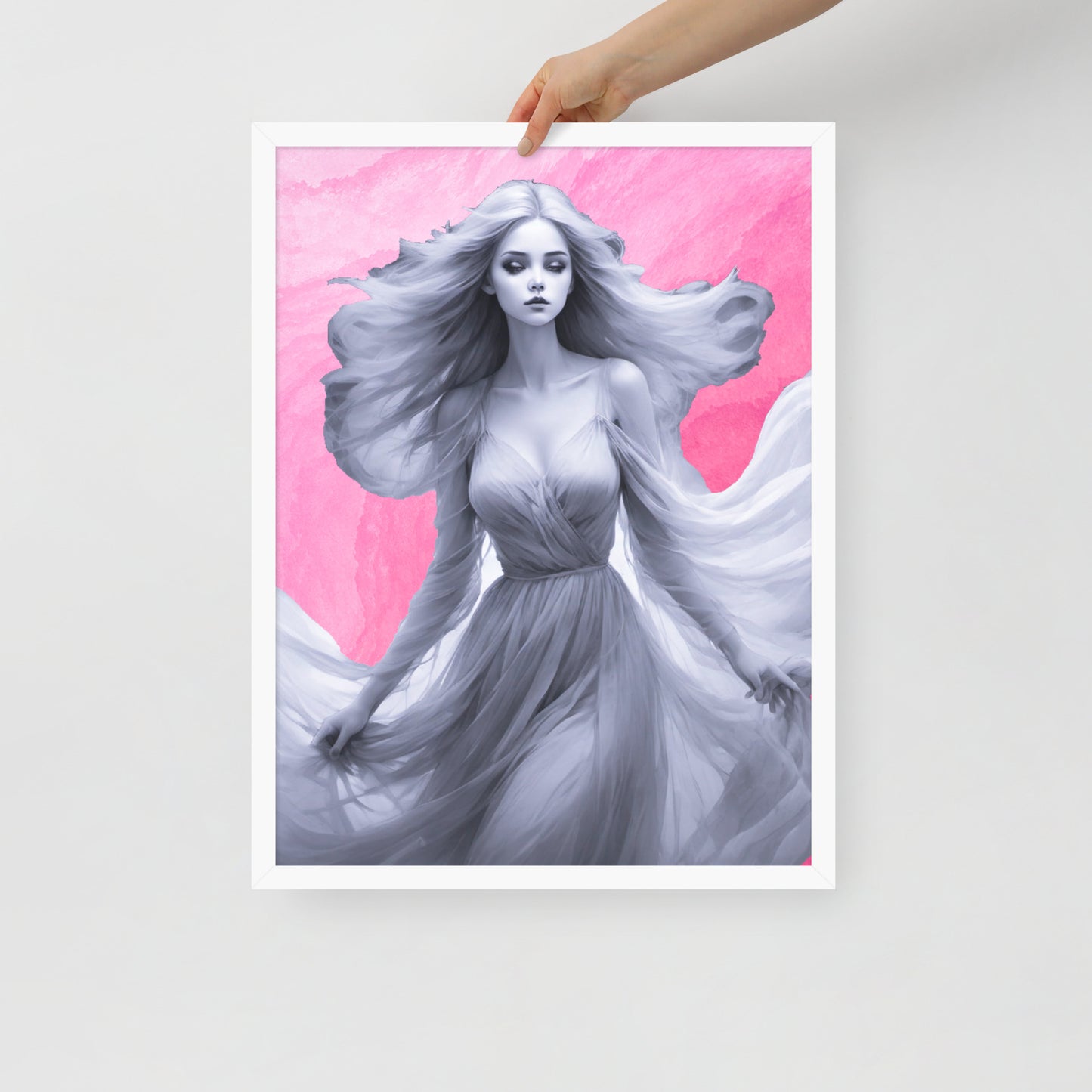 BW Marble V8 Framed Poster