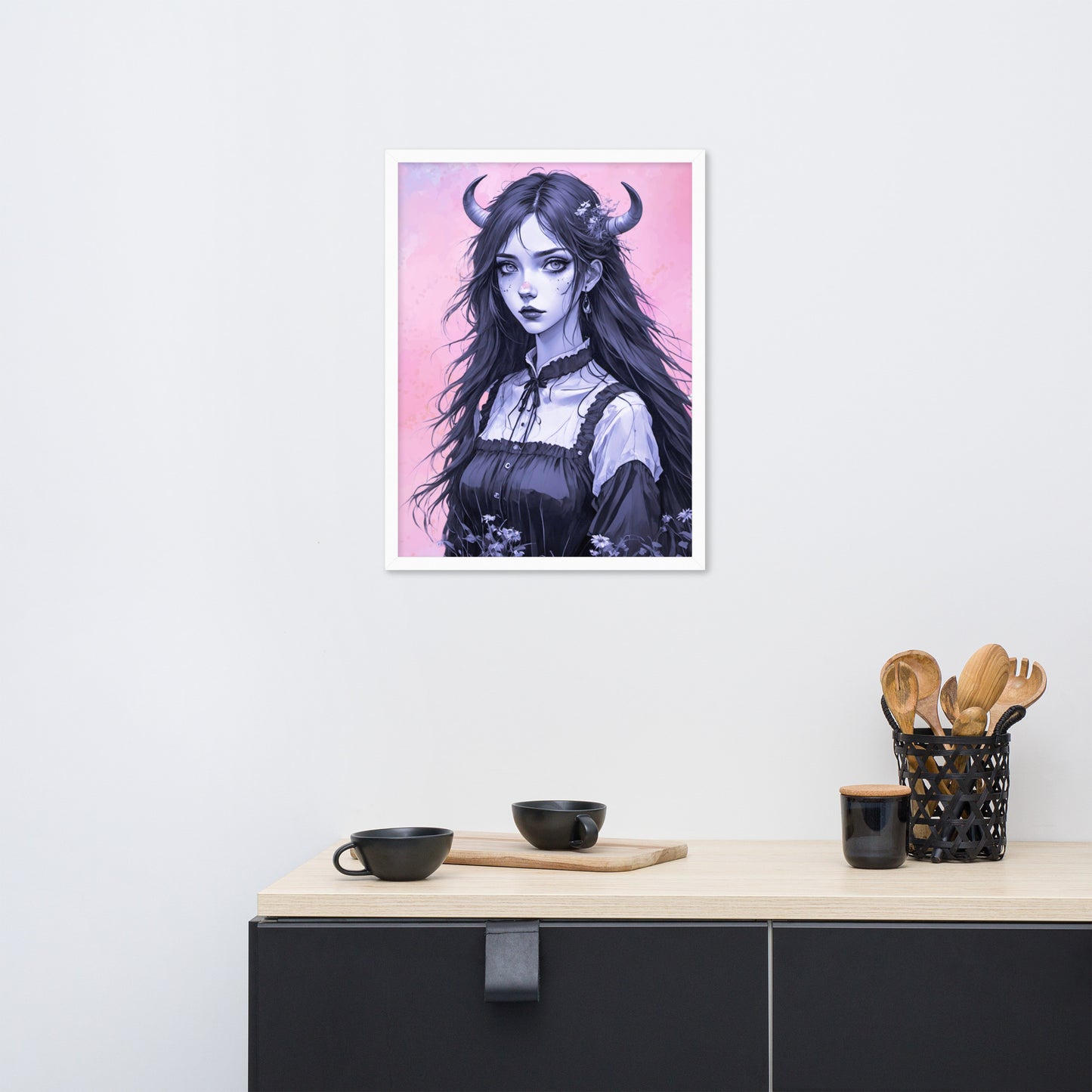 BW Marble V7 Framed Poster