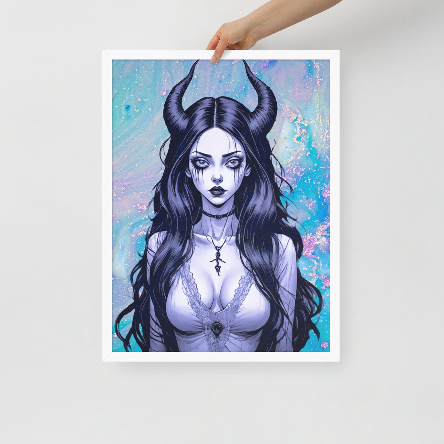 BW Marble V4 Framed Poster