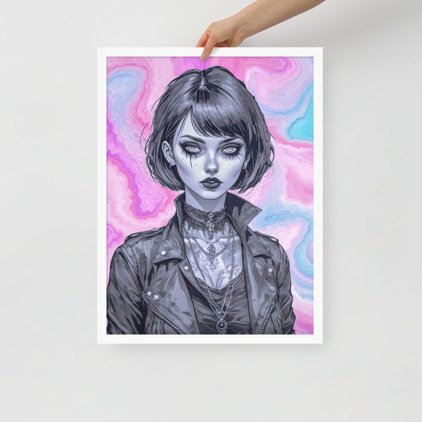 BW Marble V3 Framed Poster