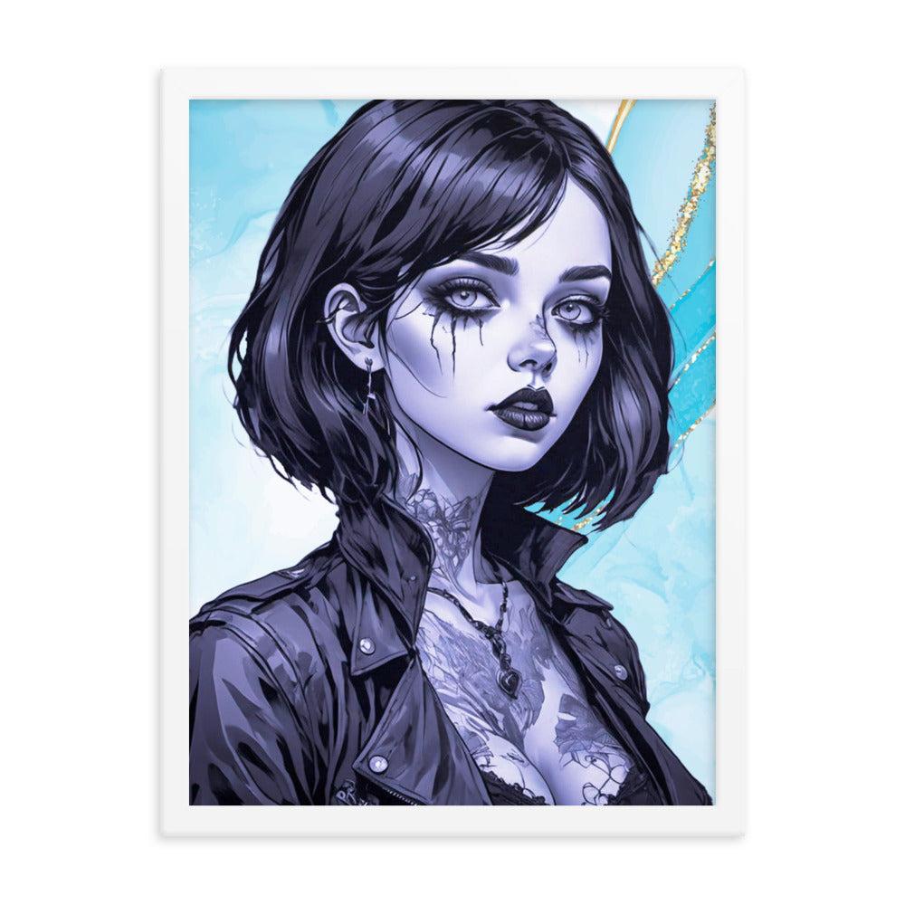 BW Marble V2 Framed Poster