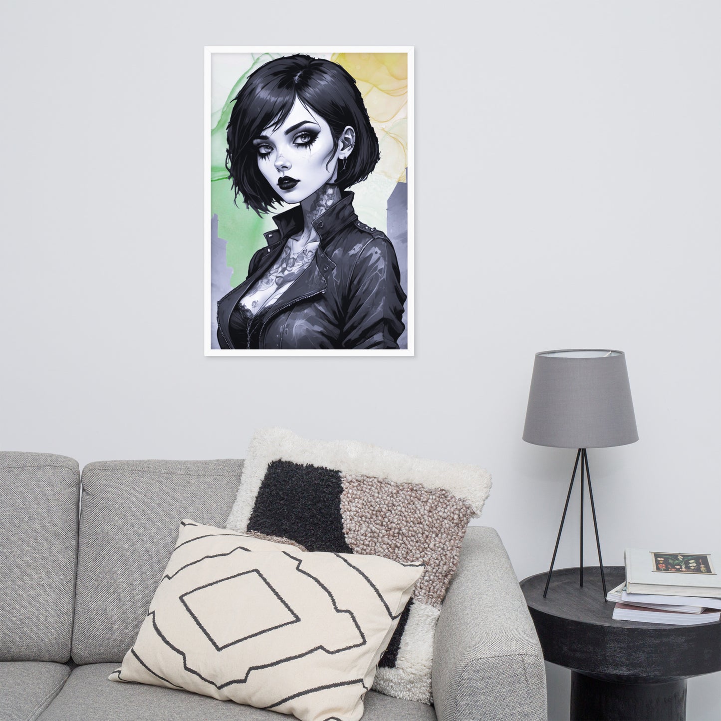 BW Marble V26 Framed Poster