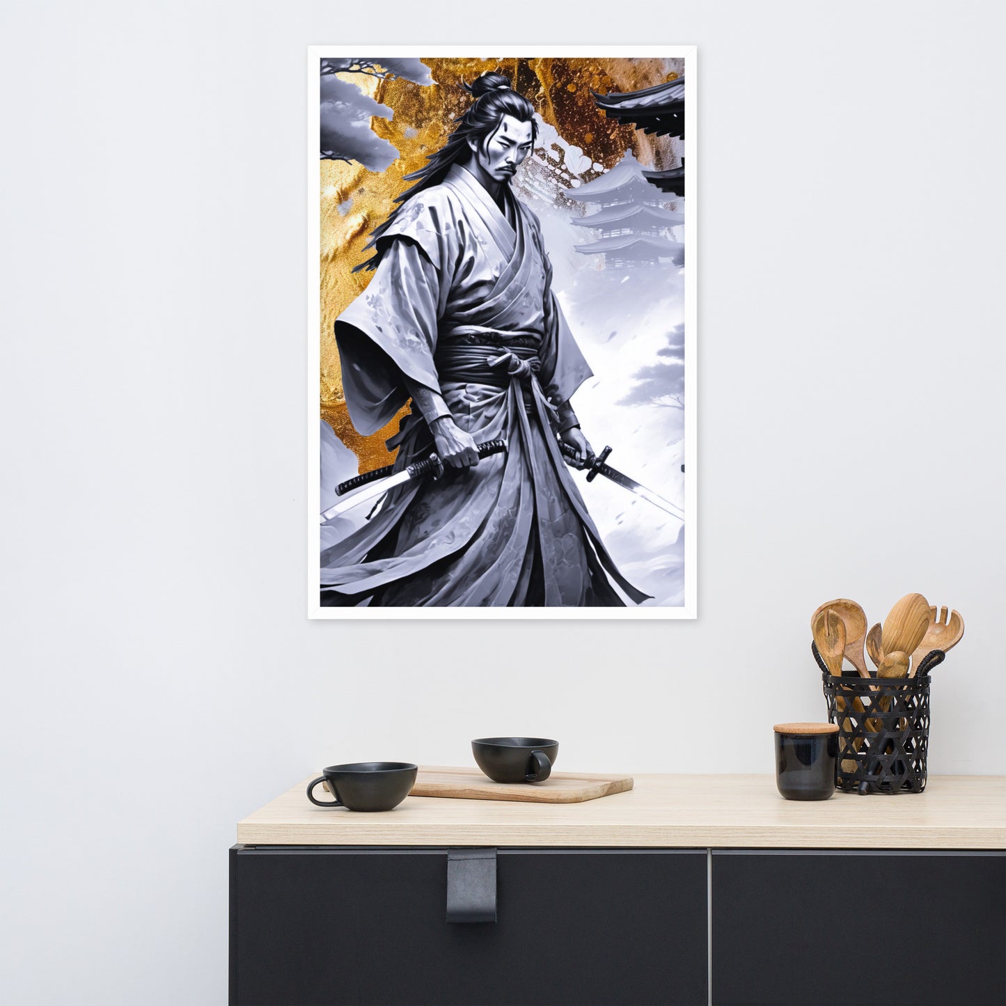 BW Marble V25 Framed Poster