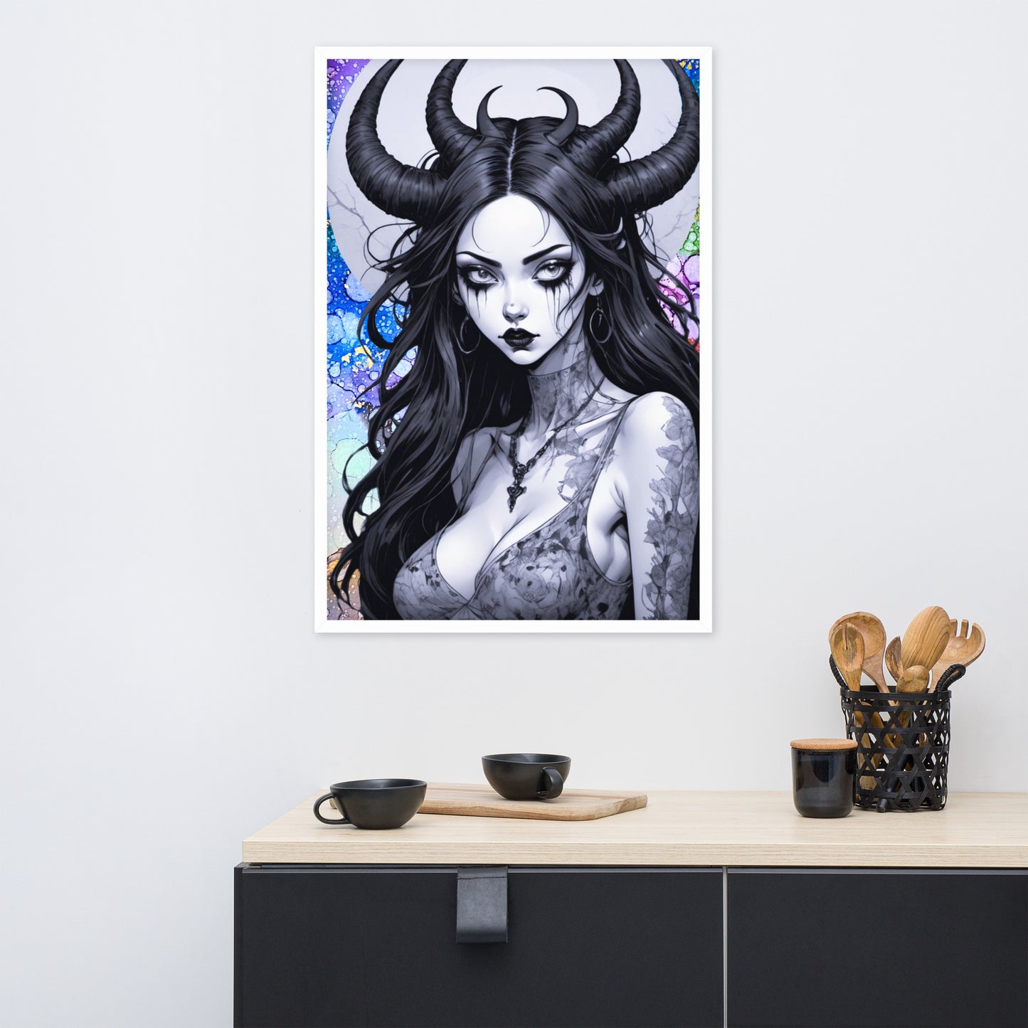 BW Marble V24 Framed Poster