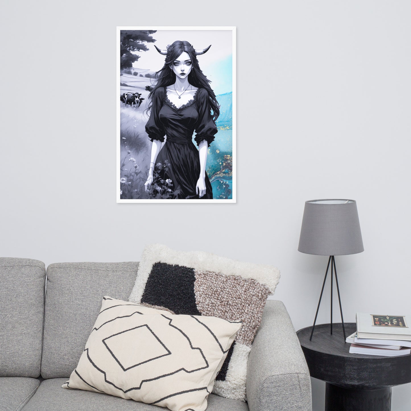 BW Marble V20 Framed Poster