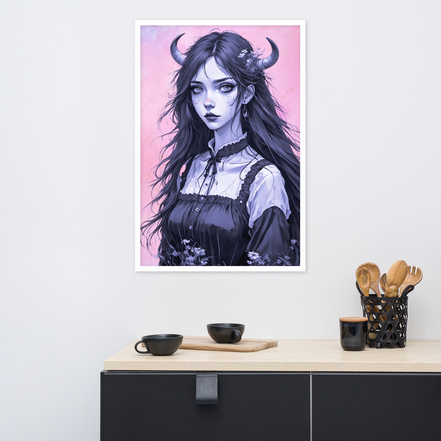 BW Marble V7 Framed Poster