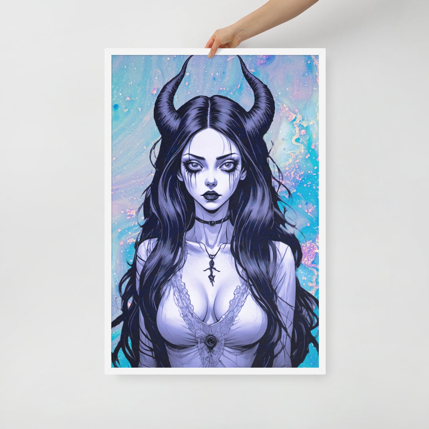 BW Marble V4 Framed Poster