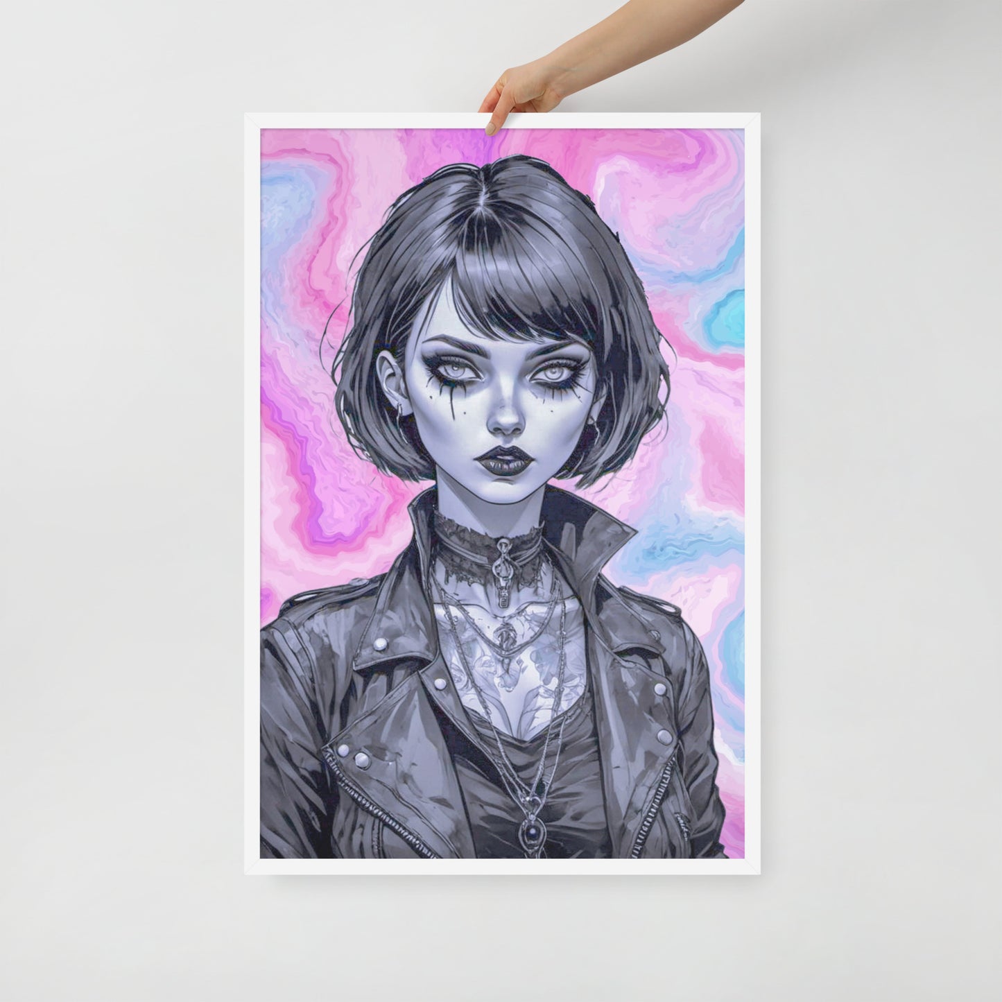 BW Marble V3 Framed Poster