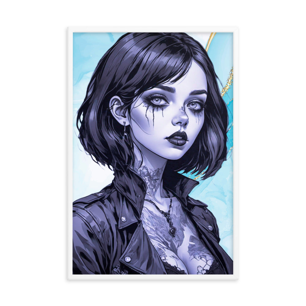 BW Marble V2 Framed Poster