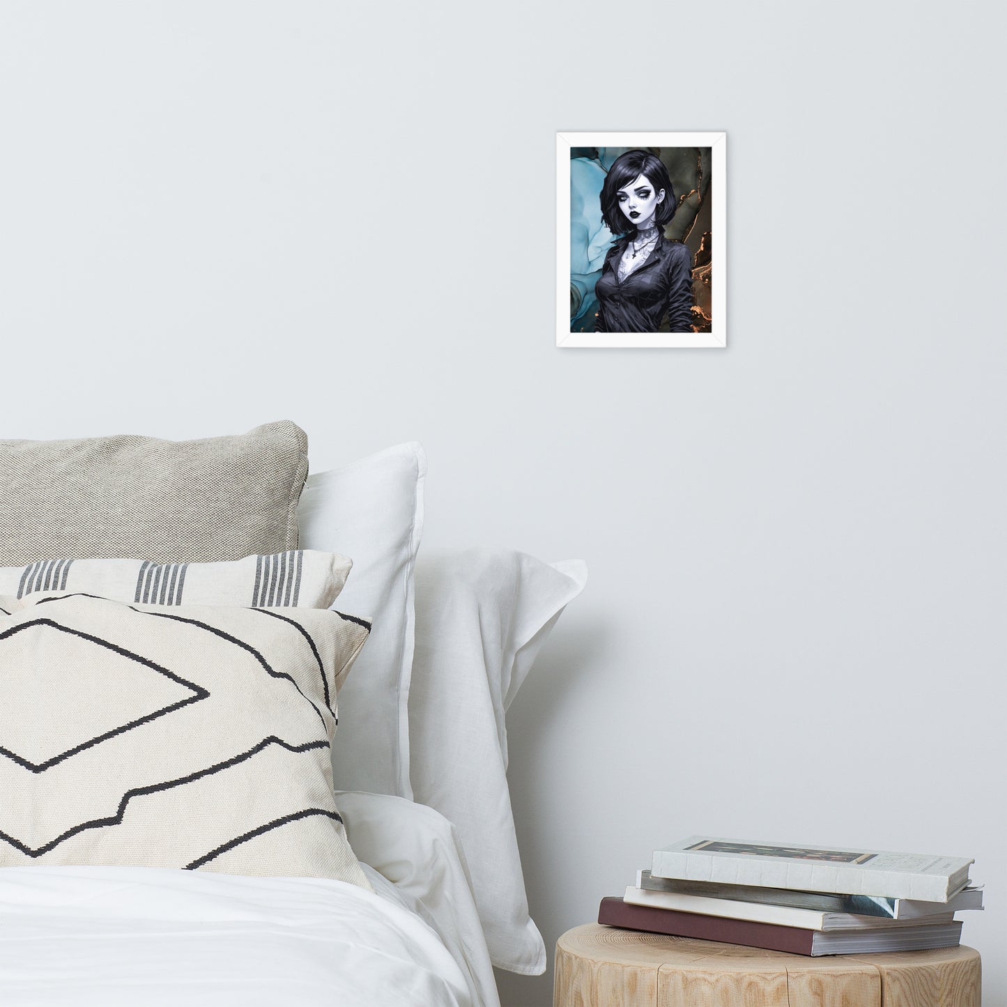 BW Marble V27 Framed Poster