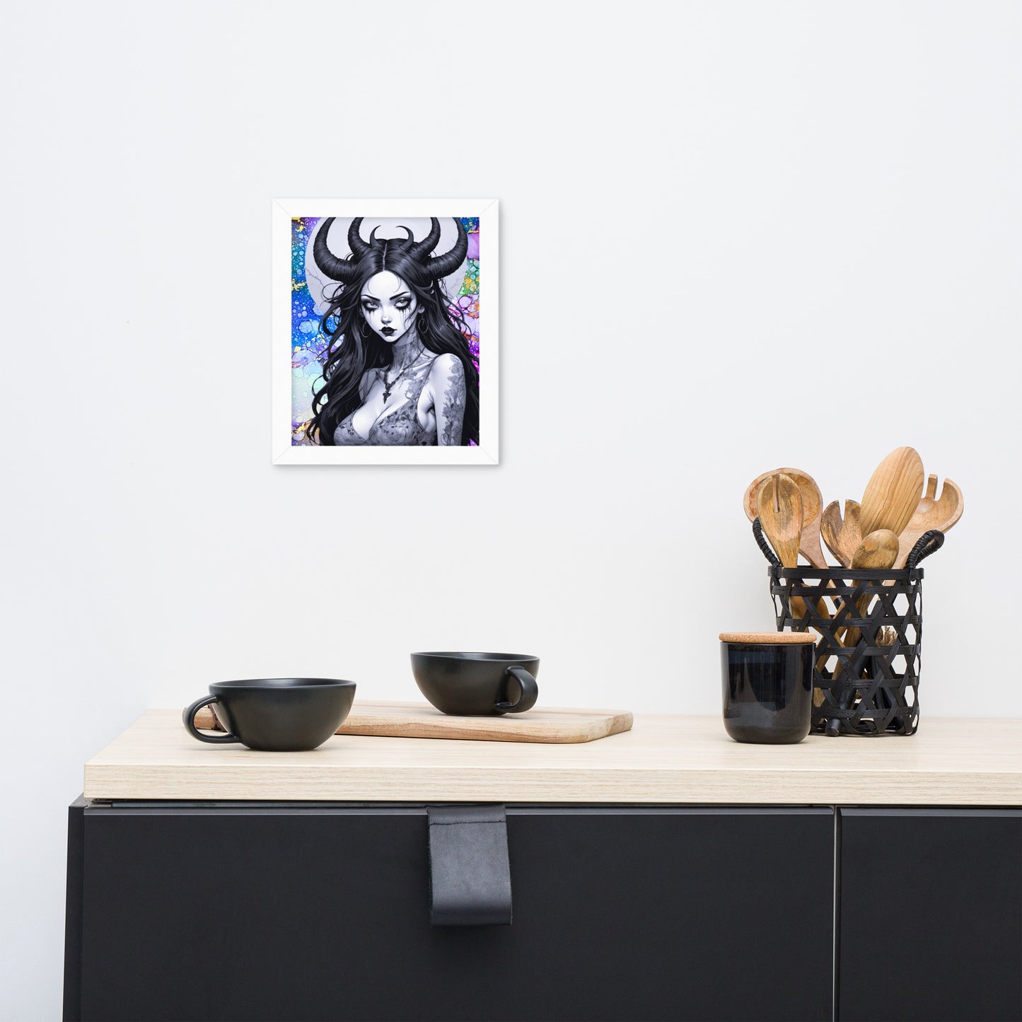 BW Marble V24 Framed Poster