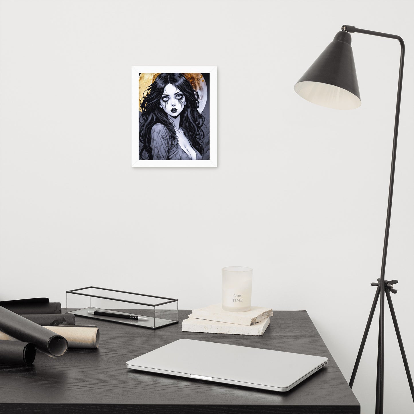 BW Marble V14 Framed Poster