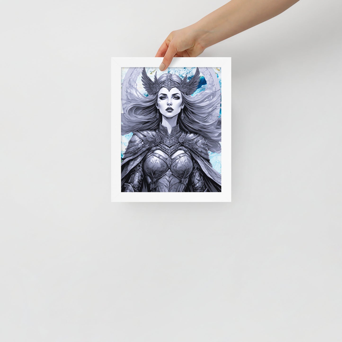 BW Marble V12 Framed Poster