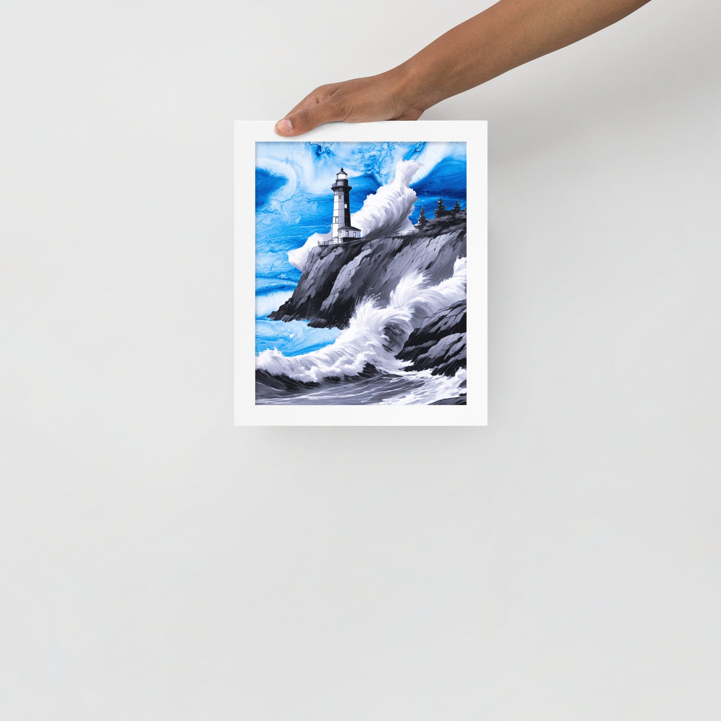 BW Marble V10 Framed Poster