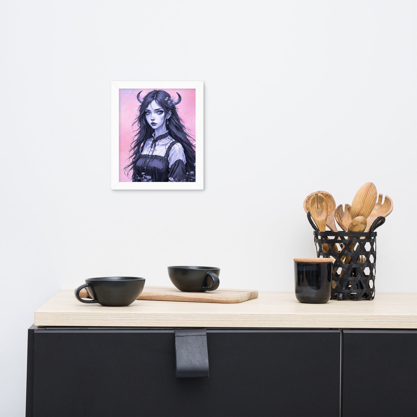 BW Marble V7 Framed Poster