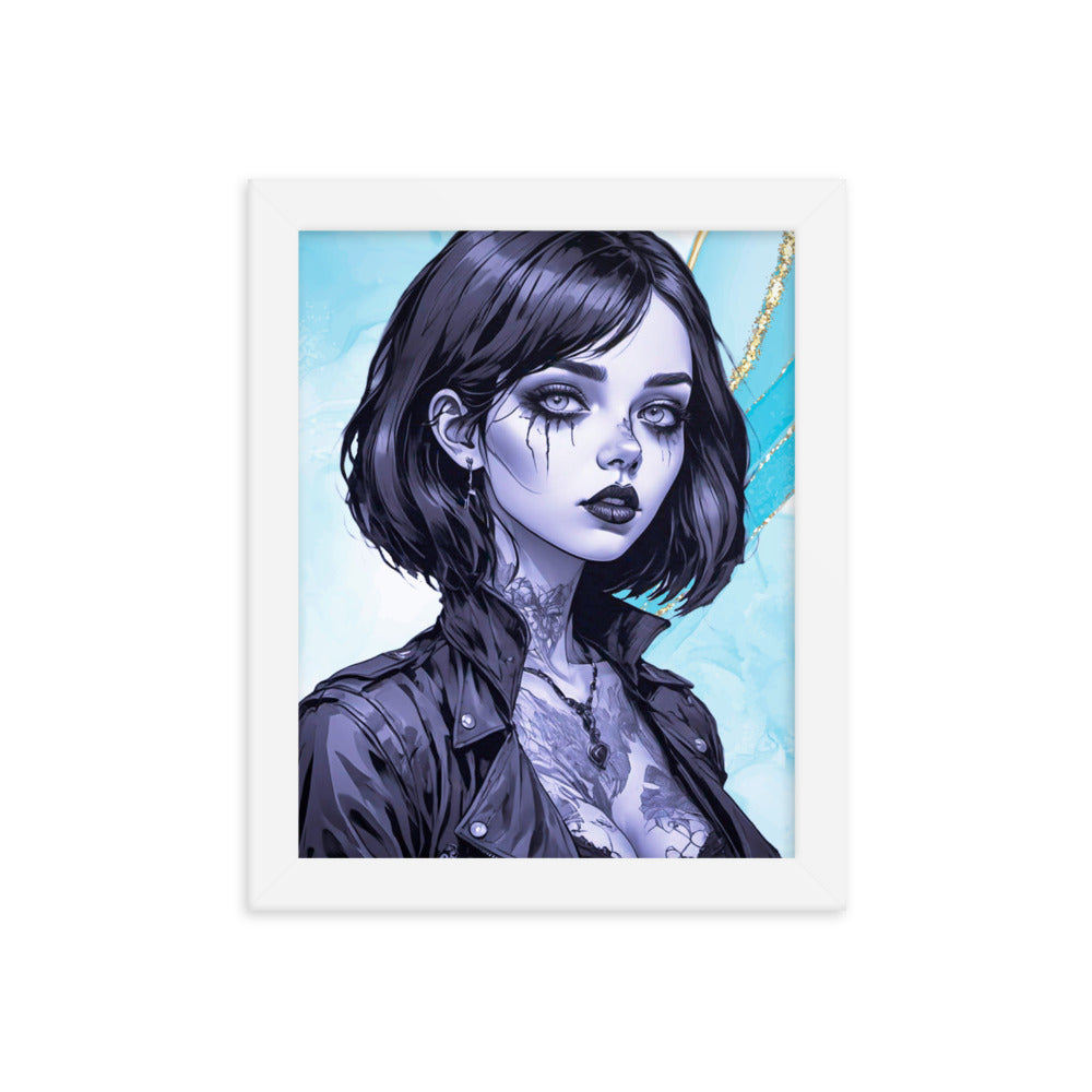 BW Marble V2 Framed Poster