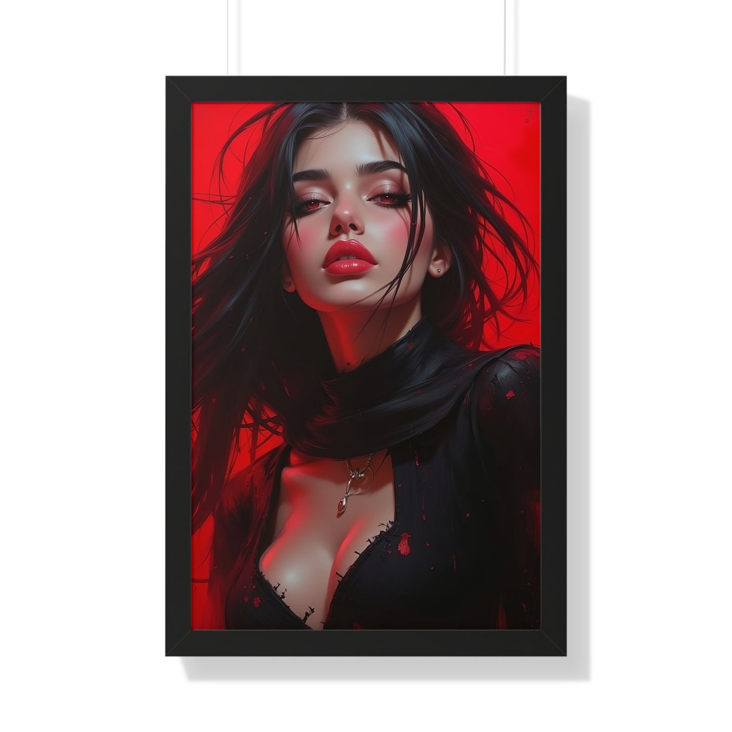 Lily Bite Framed Vertical Poster