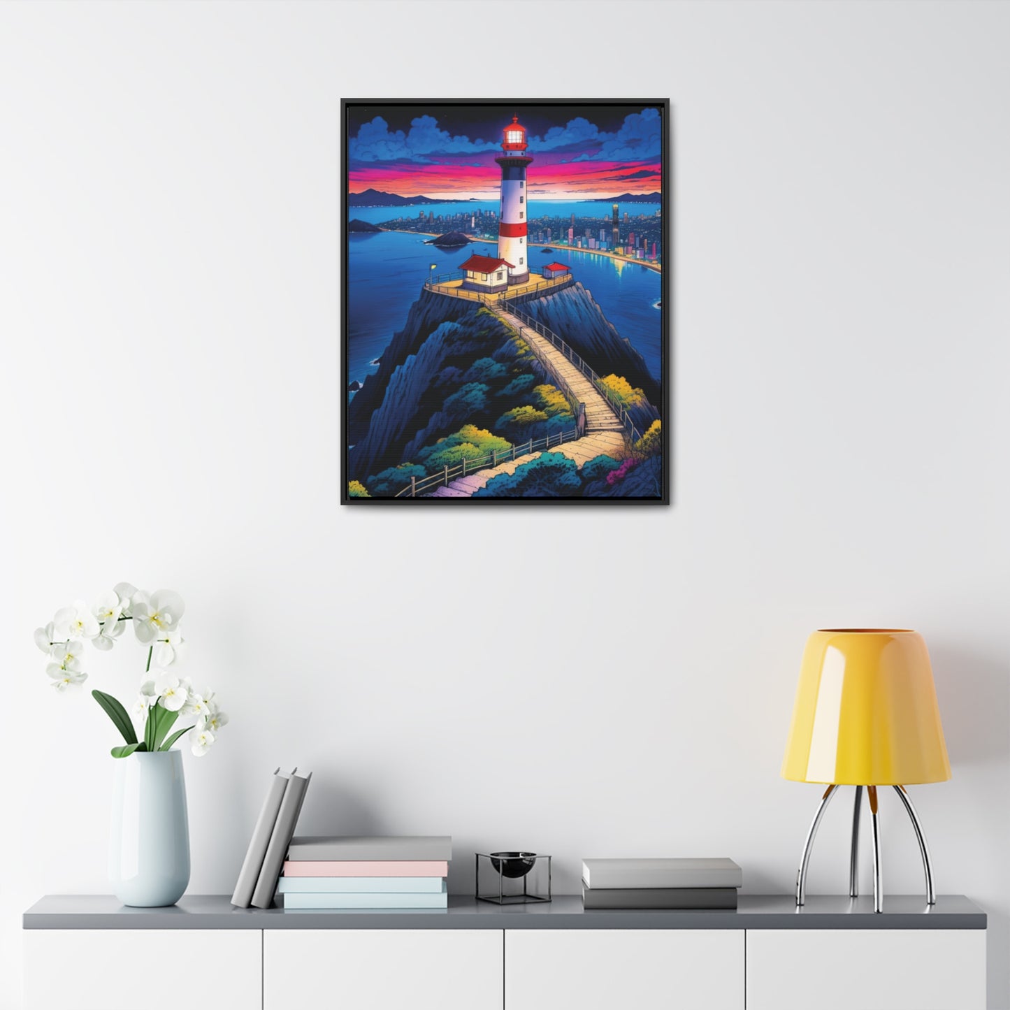 The Cliff Lighthouse 6 - Framed Wall Art