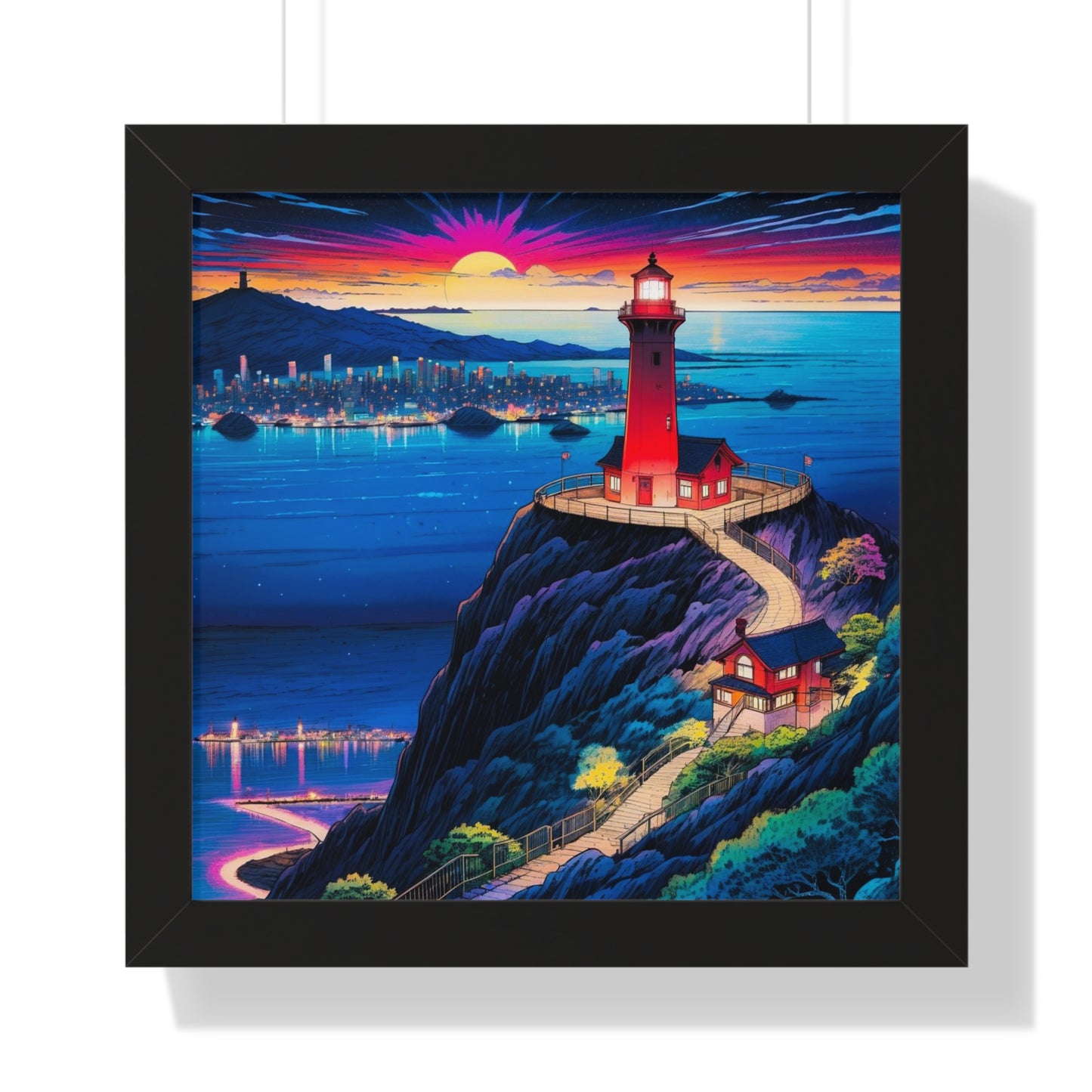 Guide Us Cliff 7 Framed Vertical Poster