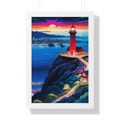 Guide Us Cliff 7 Framed Vertical Poster