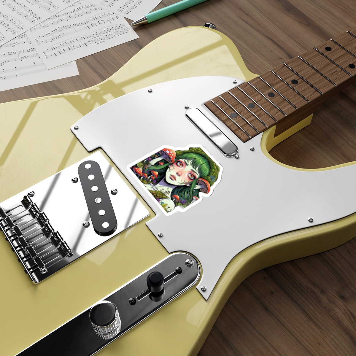 Mushroom Girl V2 Good Vibes Die-Cut Stickers
