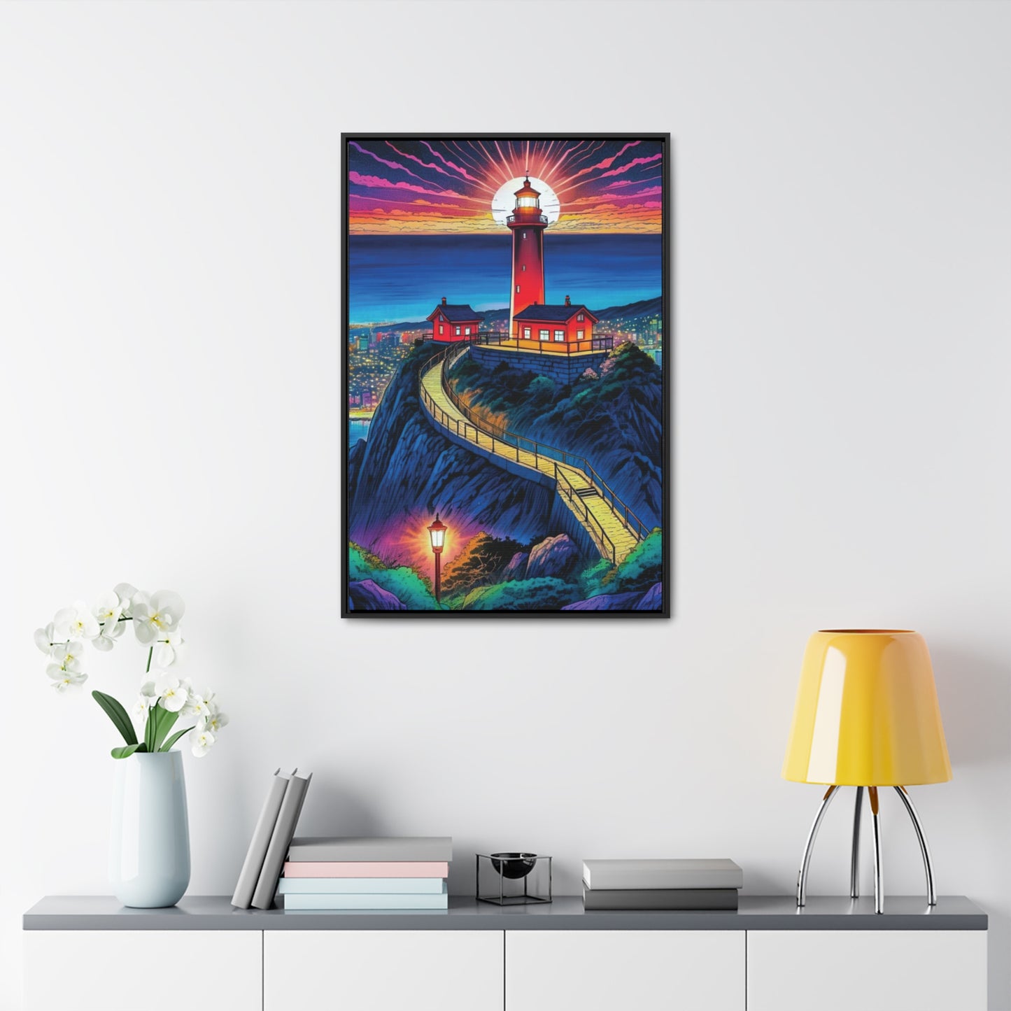 The Cliff Lighthouse 2 - Framed Wall Art