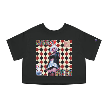 V2 Black and Red Checkered Daydream Champion Cropped T-Shirt