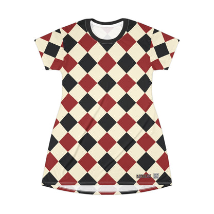 Red and Black Daydream Alice T-Shirt Dress