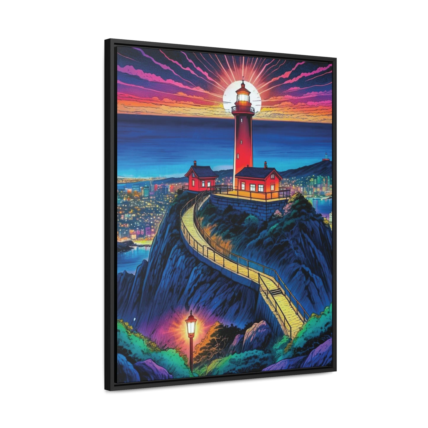 The Cliff Lighthouse 2 - Framed Wall Art