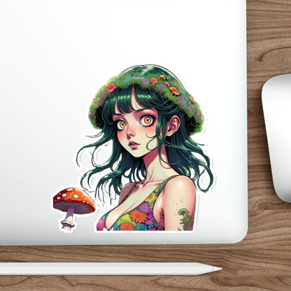 Mushroom Girl V6 Good Vibes Die-Cut Stickers