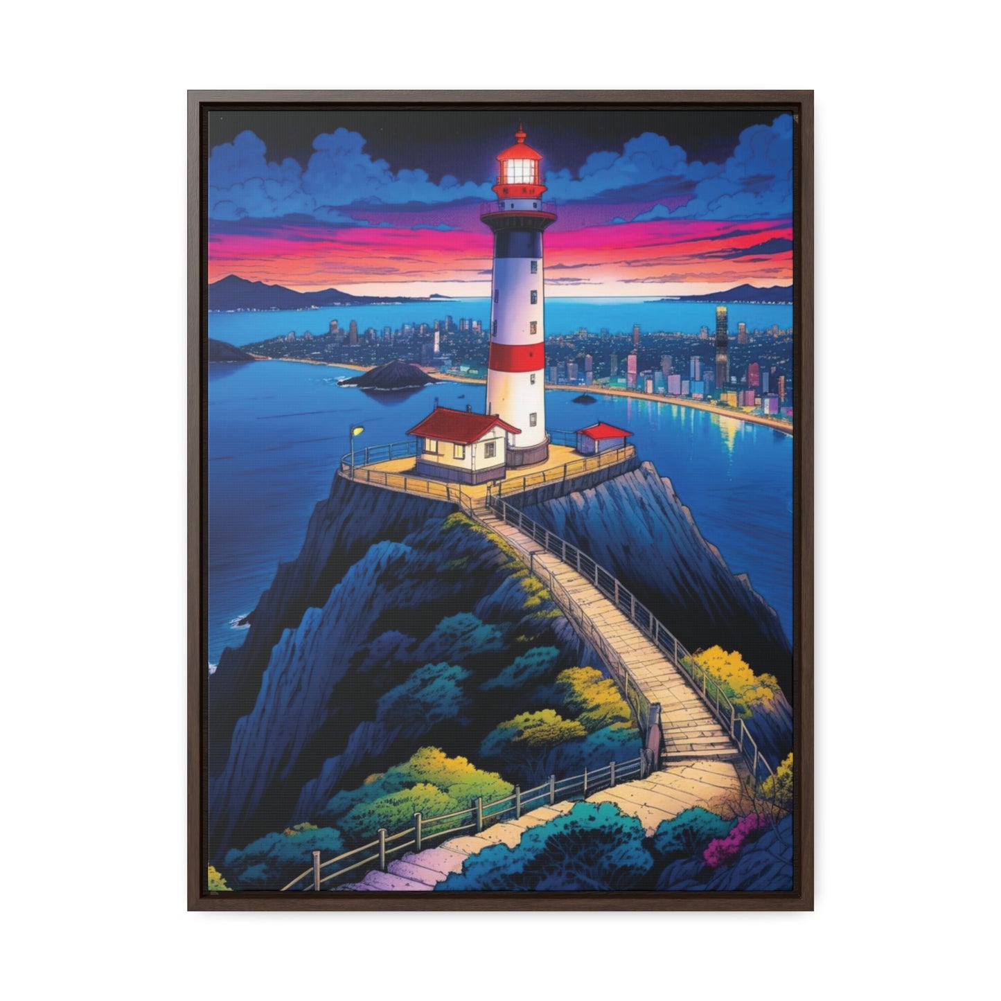 The Cliff Lighthouse 6 - Framed Wall Art