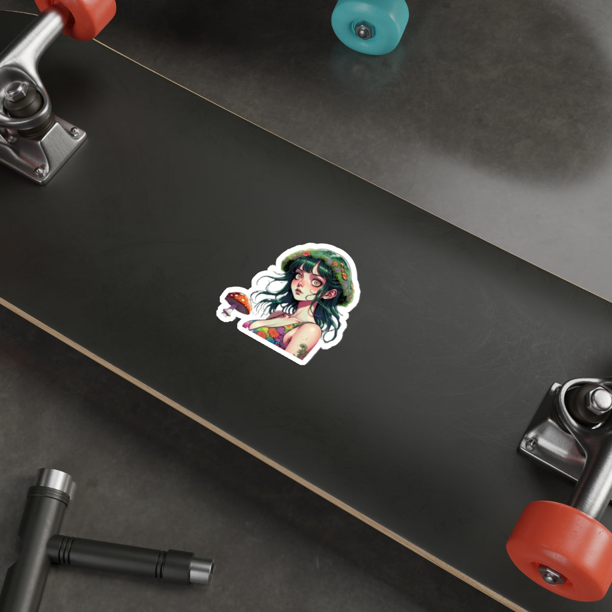 Mushroom Girl V6 Good Vibes Die-Cut Stickers