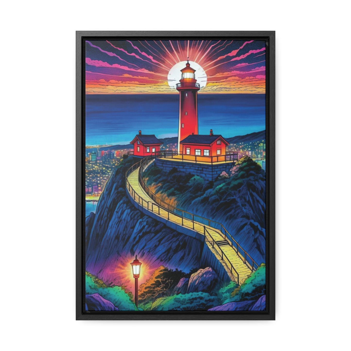 The Cliff Lighthouse 2 - Framed Wall Art