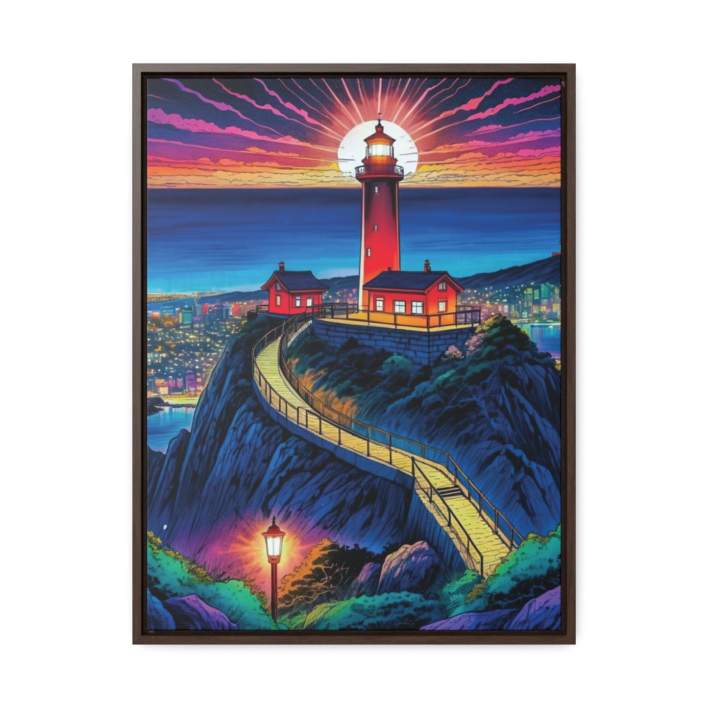 The Cliff Lighthouse 2 - Framed Wall Art