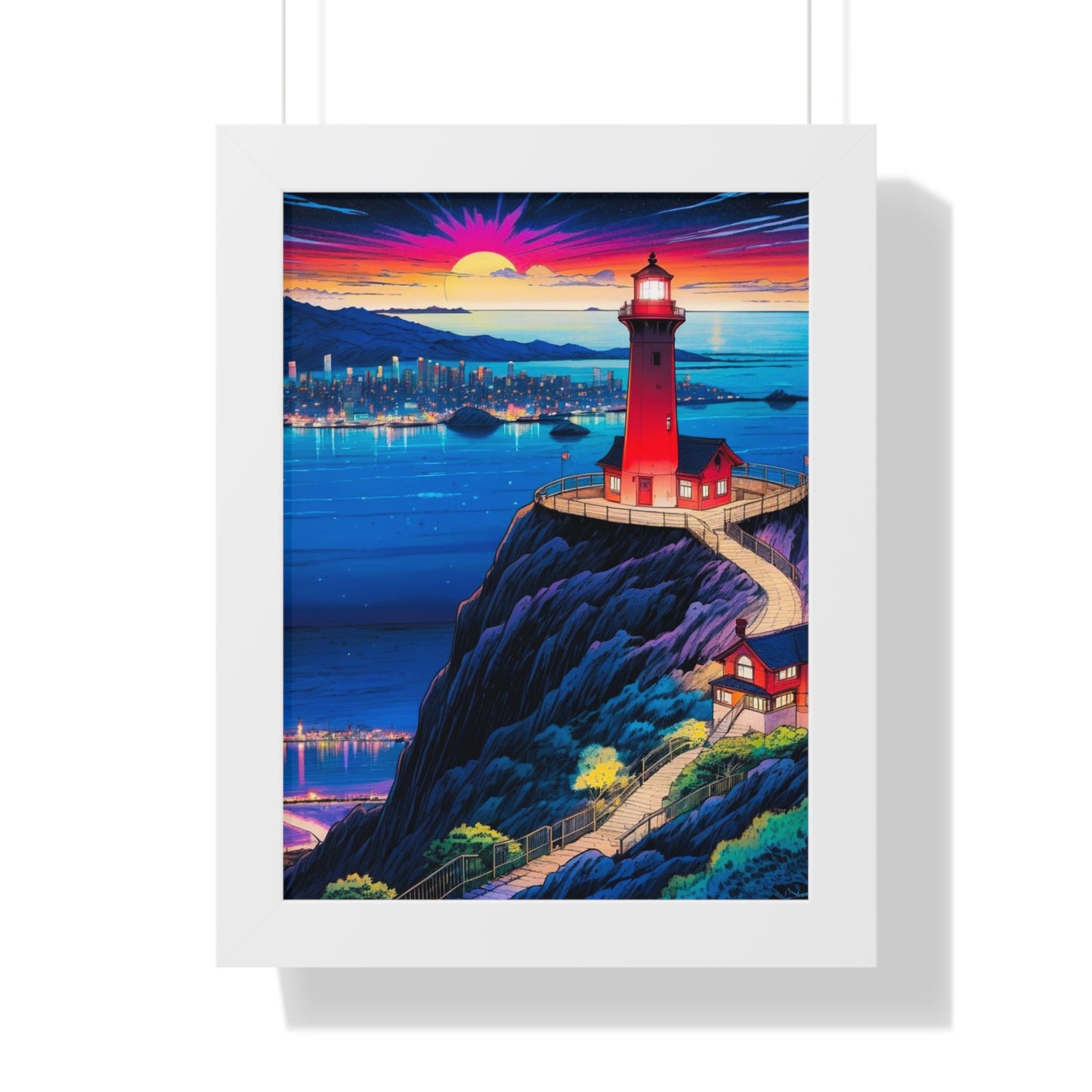 Guide Us Cliff 7 Framed Vertical Poster