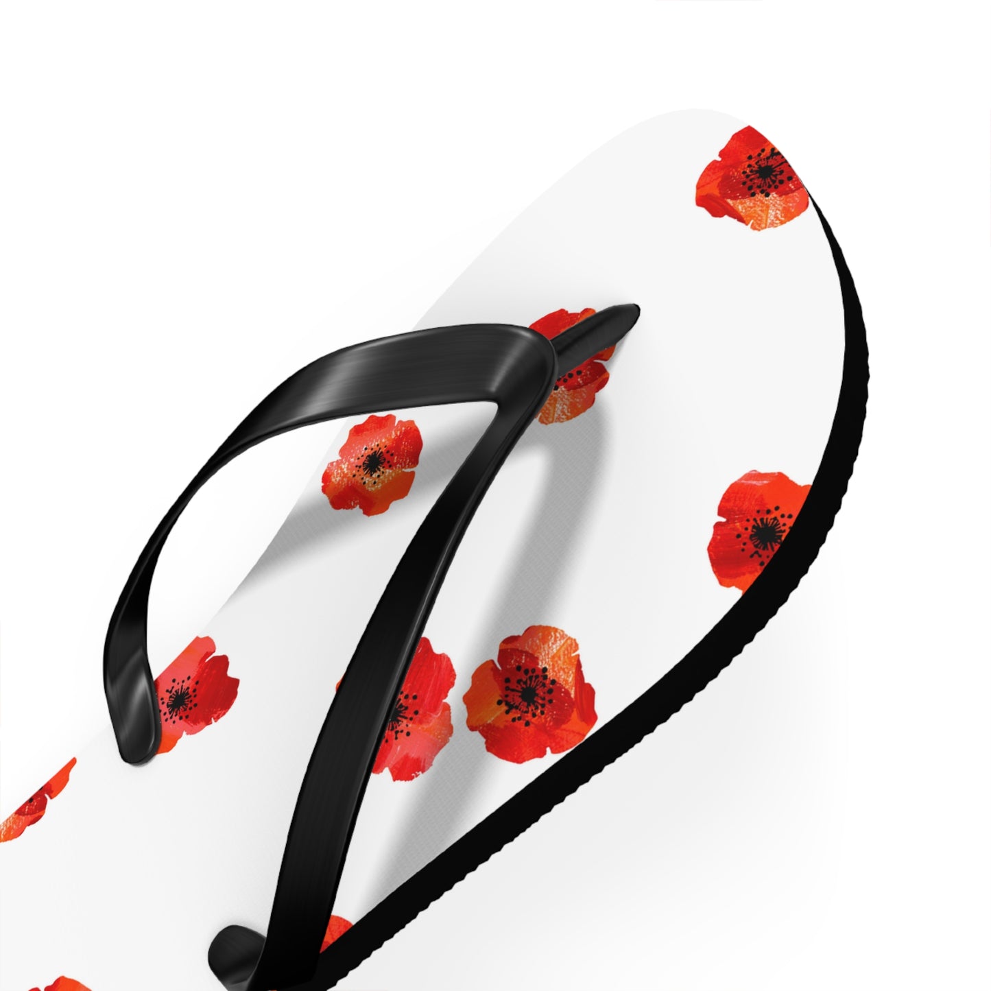 White and Red Flowers Fated MC Flip Flops