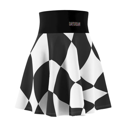 Twisted Black and White Daydream Alice Women's Skater Skirt