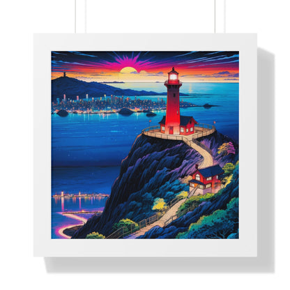 Guide Us Cliff 7 Framed Vertical Poster
