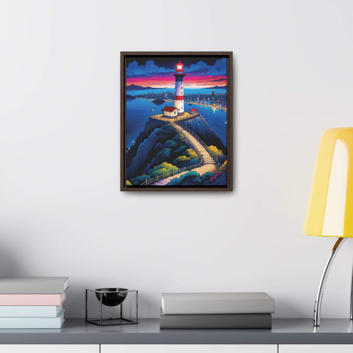 The Cliff Lighthouse 6 - Framed Wall Art