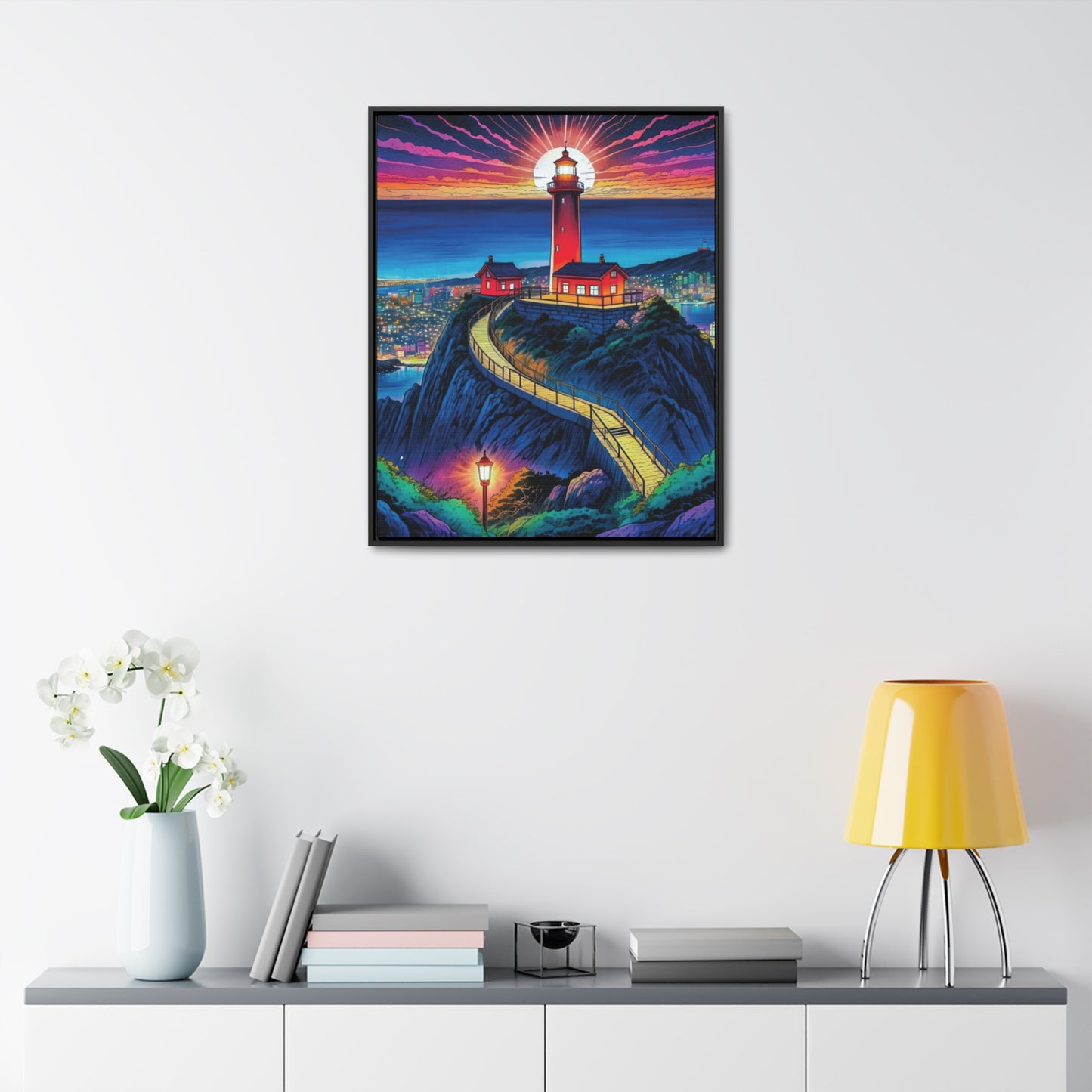 The Cliff Lighthouse 2 - Framed Wall Art